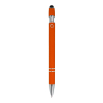 Bolígrafo de aluminio reciclado con clip robusto y tinta negra color naranja cuarta vista