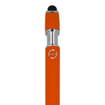 Bolígrafo de aluminio reciclado con clip robusto y tinta negra color naranja sexta vista