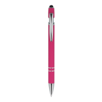 Bolígrafo de aluminio reciclado con clip robusto y tinta negra color rosa segunda vista