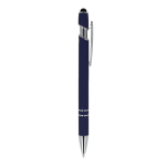 Bolígrafo de aluminio reciclado con clip robusto y tinta negra color azul oscuro quinta vista
