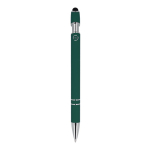 Bolígrafo de aluminio reciclado con clip robusto y tinta negra color verde oscuro cuarta vista