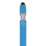 Bolígrafo de aluminio reciclado con clip robusto y tinta negra color azul claro sexta vista