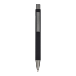Bolígrafo de aluminio con tacto suave, cuerpo esbelto y tinta negra color negro segunda vista