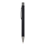 Bolígrafo de aluminio con tacto suave, cuerpo esbelto y tinta negra color negro tercera vista