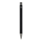 Bolígrafo de aluminio con tacto suave, cuerpo esbelto y tinta negra color negro cuarta vista