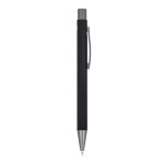 Bolígrafo de aluminio con tacto suave, cuerpo esbelto y tinta negra color negro quinta vista