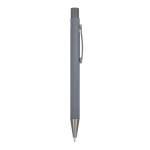 Bolígrafo de aluminio con tacto suave, cuerpo esbelto y tinta negra color gris quinta vista