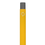 Bolígrafo de aluminio con tacto suave, cuerpo esbelto y tinta negra color amarillo sexta vista