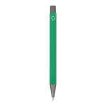 Bolígrafo de aluminio con tacto suave, cuerpo esbelto y tinta negra color verde cuarta vista