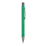 Bolígrafo de aluminio con tacto suave, cuerpo esbelto y tinta negra color verde quinta vista