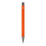Bolígrafo de aluminio con tacto suave, cuerpo esbelto y tinta negra color naranja cuarta vista