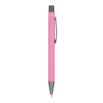 Bolígrafo de aluminio con tacto suave, cuerpo esbelto y tinta negra color rosa quinta vista