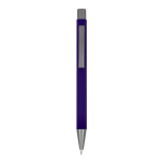Bolígrafo de aluminio con tacto suave, cuerpo esbelto y tinta negra color violeta segunda vista