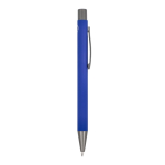 Bolígrafo de aluminio con tacto suave, cuerpo esbelto y tinta negra color azul oscuro quinta vista