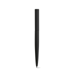 Bolígrafo de aluminio reciclado giratorio con escritura negra color negro tercera vista