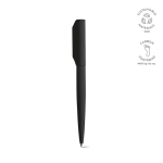 Bolígrafo de aluminio reciclado giratorio con escritura negra color negro