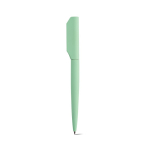 Bolígrafo de aluminio reciclado giratorio con escritura negra color verde pastel