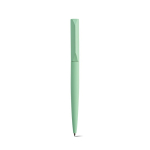 Bolígrafo de aluminio reciclado giratorio con escritura negra color verde pastel segunda vista