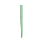 Bolígrafo de aluminio reciclado giratorio con escritura negra color verde pastel tercera vista