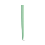 Bolígrafo de aluminio reciclado giratorio con escritura negra color verde pastel vista trasera