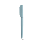 Bolígrafo de aluminio reciclado giratorio con escritura negra color azul pastel