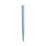 Bolígrafo de aluminio reciclado giratorio con escritura negra color azul pastel tercera vista
