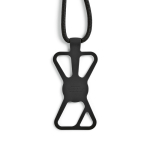 Lanyard de nailon ajustable hasta 150cm para colgar el móvil color negro vista trasera