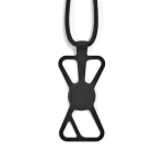 Lanyard de nailon ajustable hasta 150cm para colgar el móvil color negro vista frontal