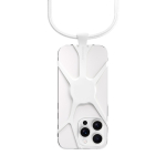 Lanyard de nailon ajustable hasta 150cm para colgar el móvil color blanco segunda vista frontal
