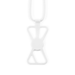 Lanyard de nailon ajustable hasta 150cm para colgar el móvil color blanco vista frontal