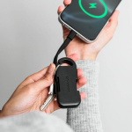 Cargador portátil llavero de plástico reciclado ultracompacto 1.000mAh color negro septima vista
