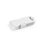 Cargador portátil llavero de plástico reciclado ultracompacto 1.000mAh color blanco segunda vista