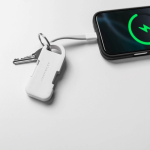 Cargador portátil llavero de plástico reciclado ultracompacto 1.000mAh color blanco sexta vista