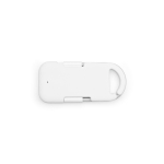 Cargador portátil llavero de plástico reciclado ultracompacto 1.000mAh color blanco vista trasera