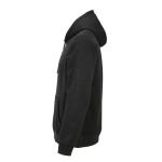 Sudadera de algodón orgánico unisex con capucha 300g/m² color negro tercera vista