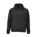 Sudadera de algodón orgánico unisex con capucha 300g/m² color negro vista frontal