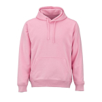 Sudadera de algodón orgánico unisex con capucha 300g/m² color rosa vista frontal