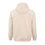 Sudadera de algodón orgánico unisex con capucha 300g/m² color beige vista trasera