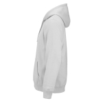 Sudadera de algodón orgánico unisex con capucha 300g/m² color gris claro tercera vista