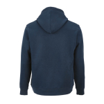 Sudadera de algodón orgánico unisex con capucha 300g/m² color azul marino vista trasera