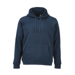 Sudadera de algodón orgánico unisex con capucha 300g/m² color azul marino vista frontal