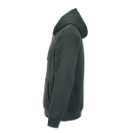 Sudadera de algodón orgánico unisex con capucha 300g/m² color verde oscuro tercera vista