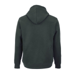 Sudadera de algodón orgánico unisex con capucha 300g/m² color verde oscuro vista trasera
