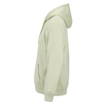 Sudadera de algodón orgánico unisex con capucha 300g/m² color verde pastel tercera vista