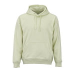 Sudadera de algodón orgánico unisex con capucha 300g/m² color verde pastel vista frontal