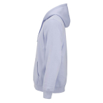 Sudadera de algodón orgánico unisex con capucha 300g/m² color azul pastel tercera vista