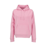 Sudadera de algodón orgánico para mujer con capucha 300g/m² Bondi color rosa vista frontal