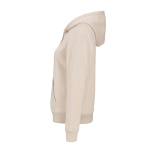 Sudadera de algodón orgánico para mujer con capucha 300g/m² Bondi color beige tercera vista