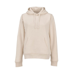 Sudadera de algodón orgánico para mujer con capucha 300g/m² Bondi color beige vista frontal