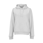 Sudadera de algodón orgánico para mujer con capucha 300g/m² Bondi color gris claro vista frontal